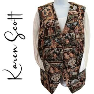 Karen Scott Tapestry Vintage Embroidered Vest
